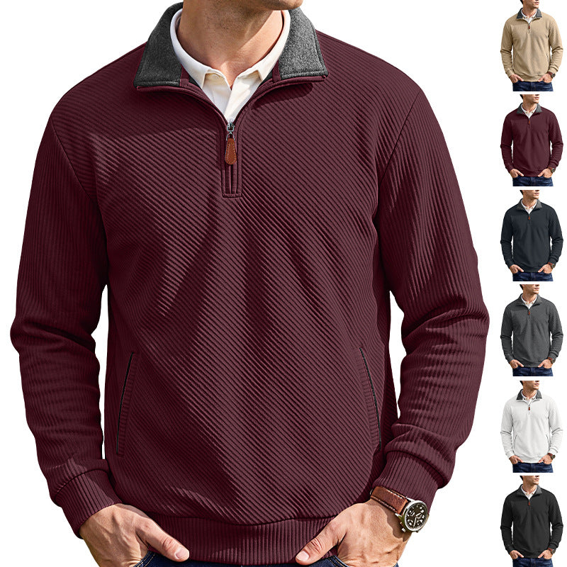 Texture masculine Collier Jacquard Top Commerce extérieur TK American Spring and Autumn Zipper Pocke