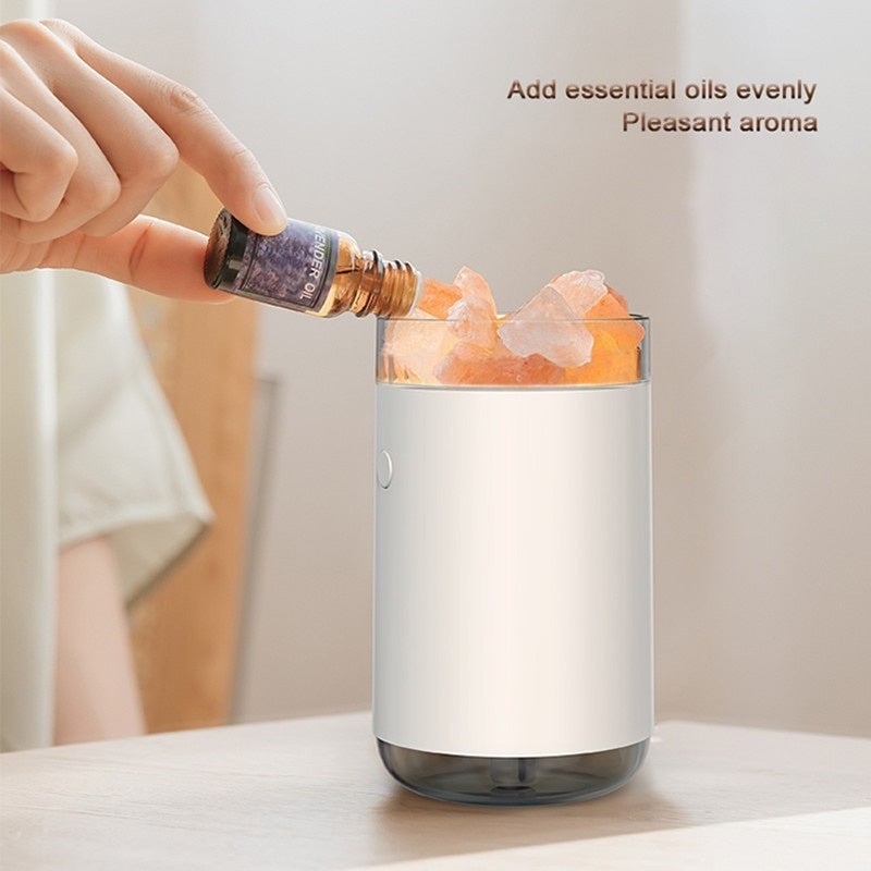 Air Humidificateur cristal Pierre de sel Bureau Aromathérapie Huile essentielle Diffuseur à ultrasons W