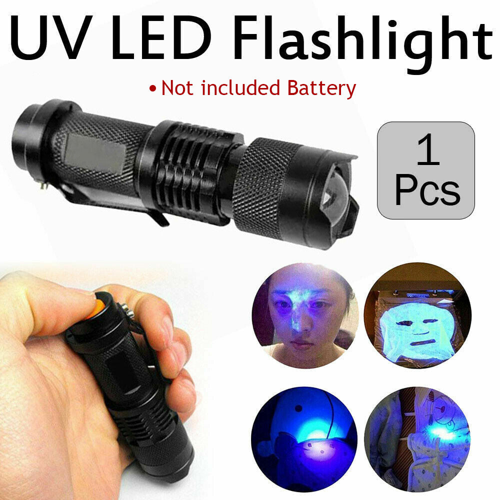 Lampe de poche UV Ultra Violet Lampe de poche portatif Petite lampe de poche 395nm Mini lumière Inspectio