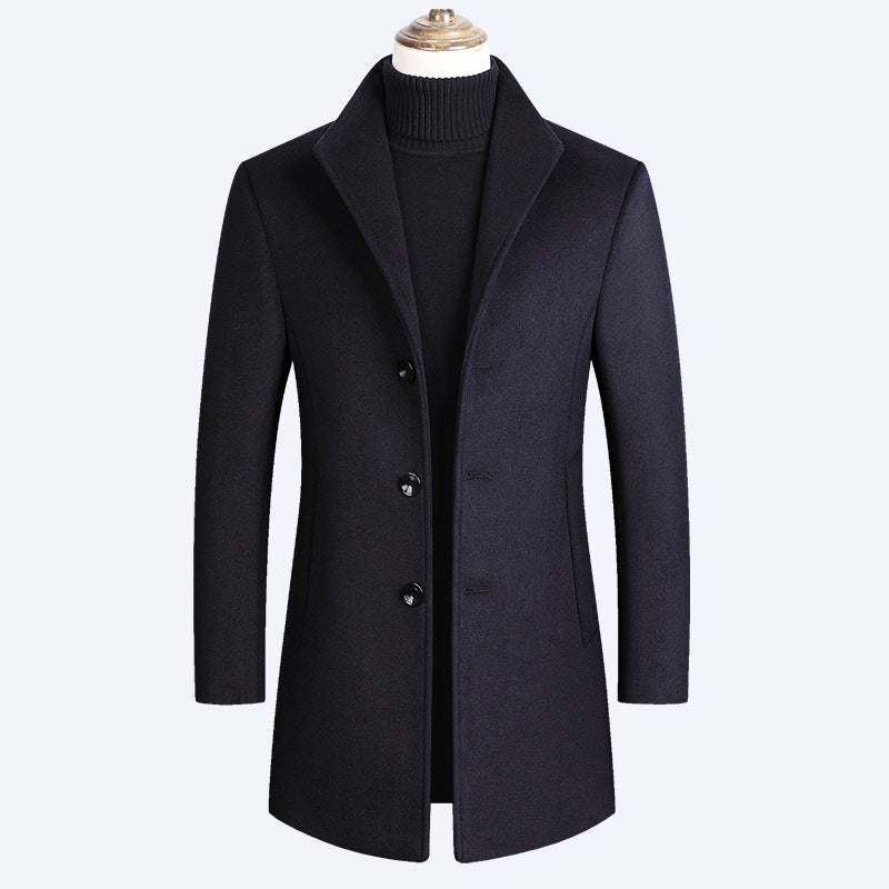 Manteau pour hommes d'âge moyen Collar Woolen
