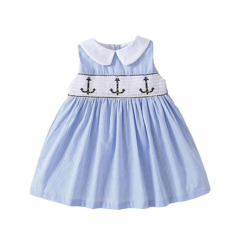 Robe de broderie sans manches pour enfants