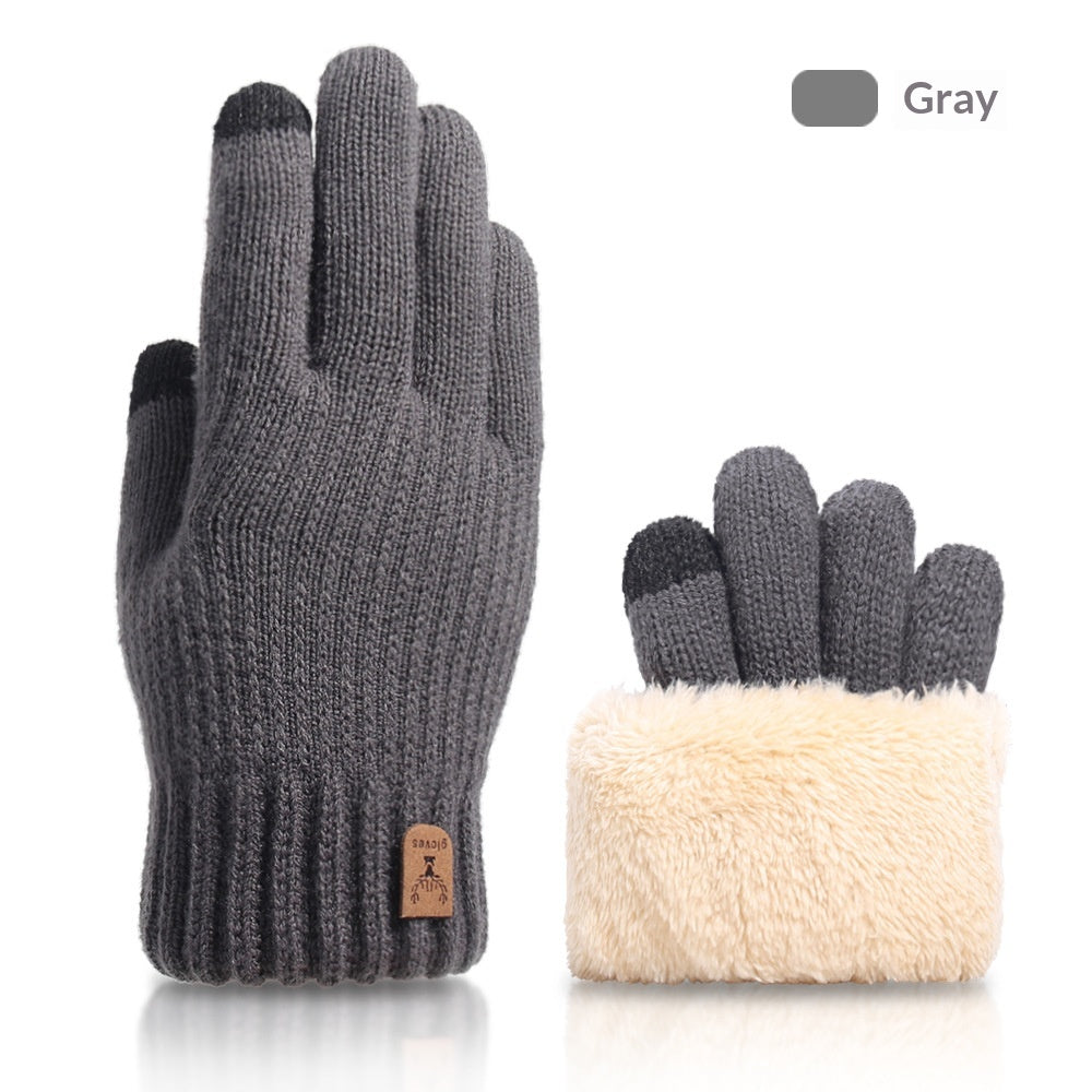 Gants à écran tactile d'automne et d'hiver pour les hommes avec doublure en polaire