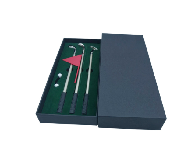 Mini de bureau Golf mettre Green Metal Club Ballpoint stylo ensemble