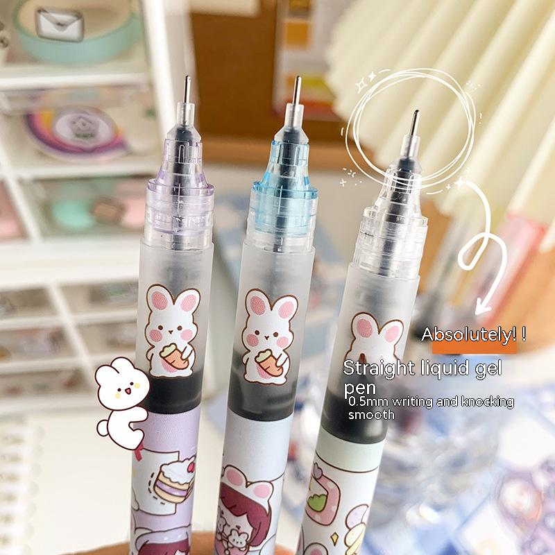 Stylo à gel à séchage rapide en boîte de dessin animé droit-liquide