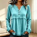 European and American style V-neck pullover casual shirt