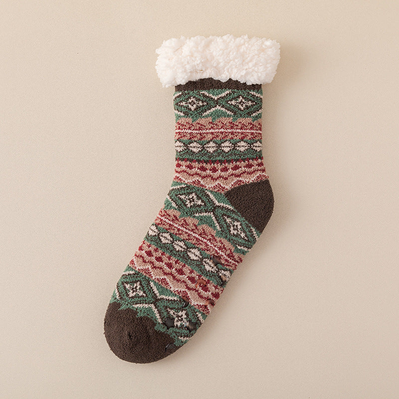 Chaussettes de sol non glissantes en silicone pour agneau épais