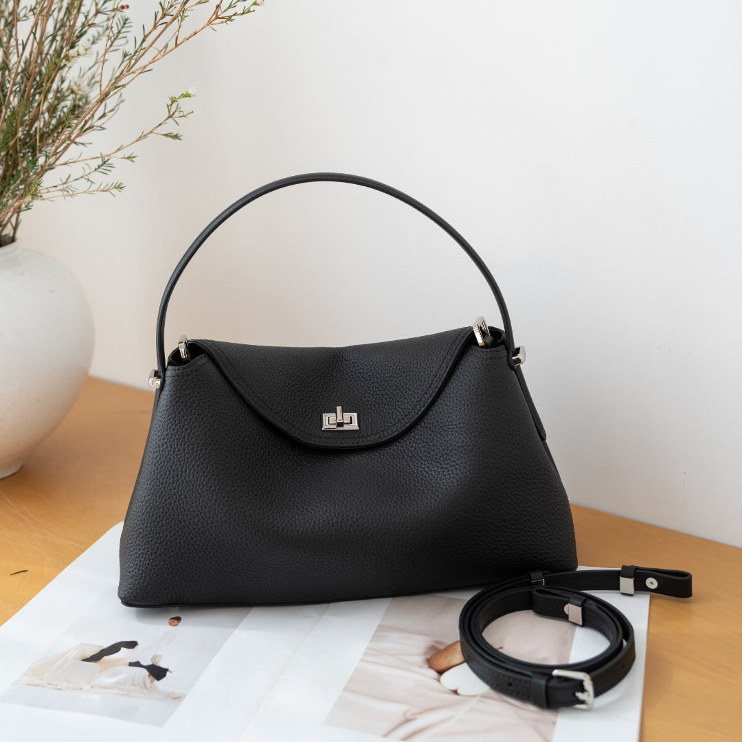 Véritable sac transversal polyvalent en cuir de navette pour femmes
