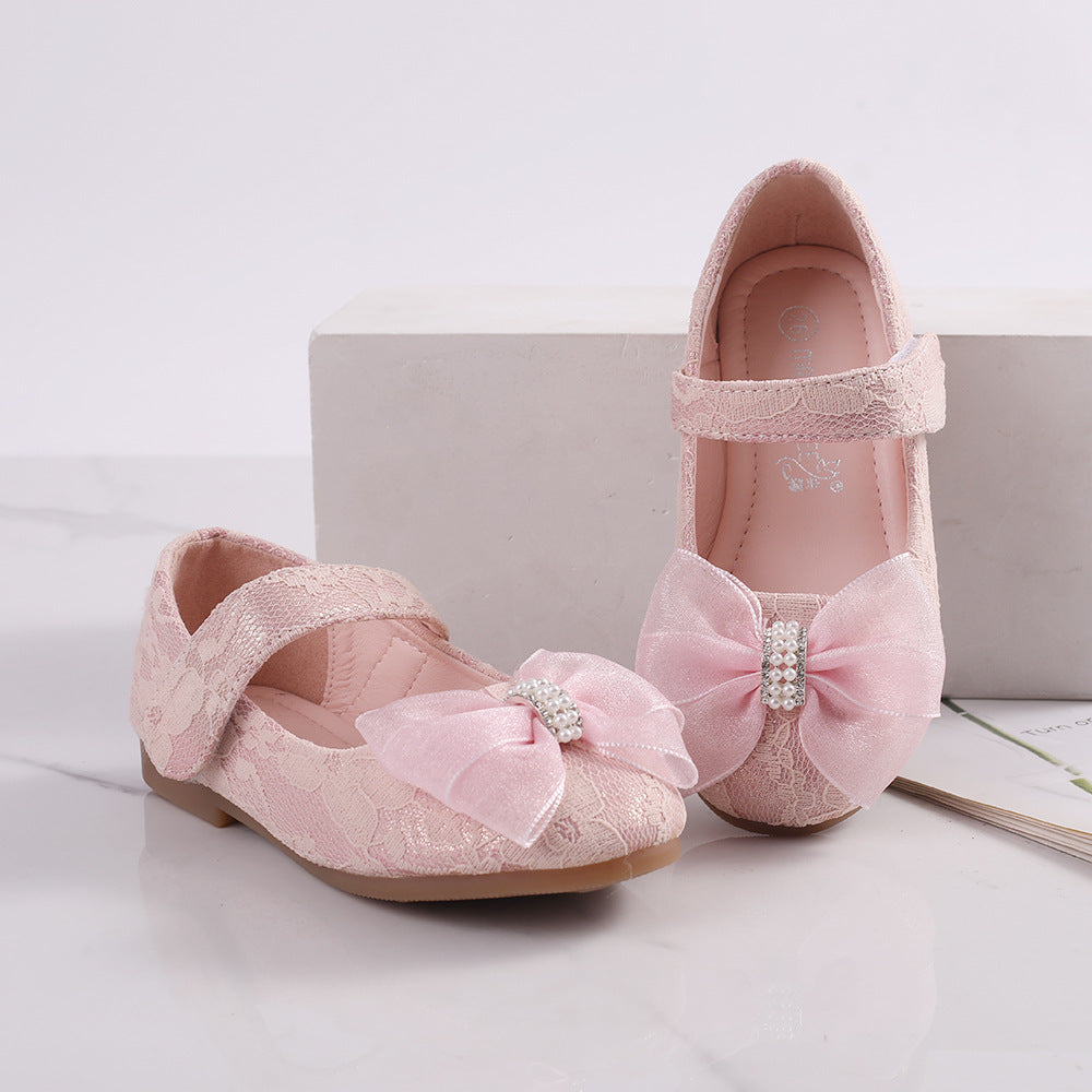 Princesse Chaussures Bow Dentelle Mariage Fleur fille