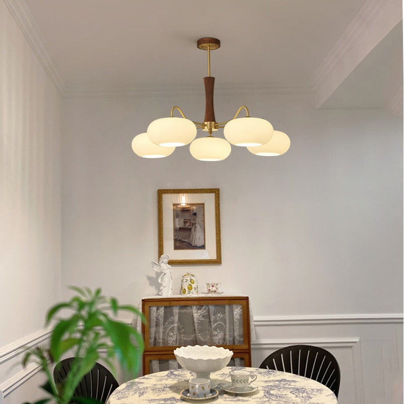 Lampe de chambre et salle à manger de style crémeux Walnut rétro