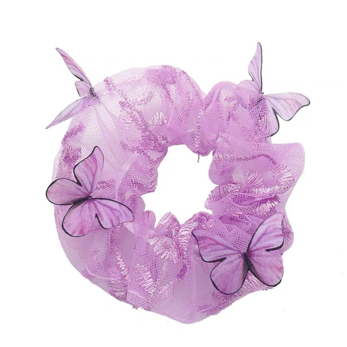 Accessoires de Cheveux de Butterfly pour femmes Mesh Pig Intestine Ring