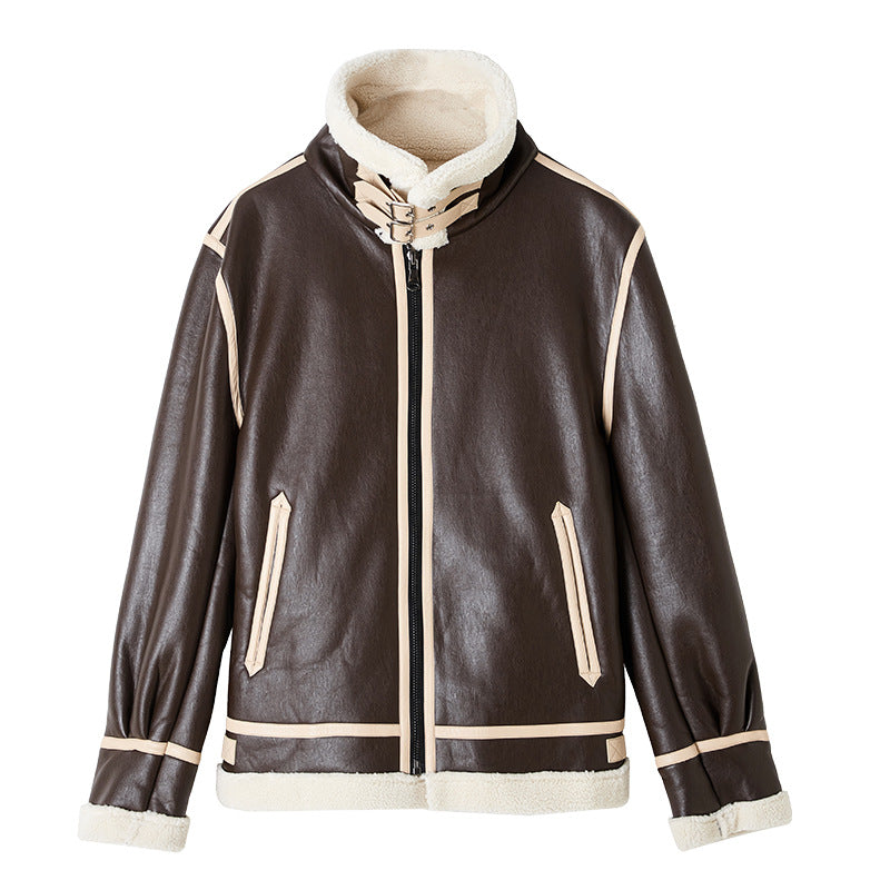 Veste de lapelle épaisse doublée de polaire
