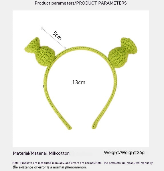 Tête crochetée en laine faite à la main vert shrek