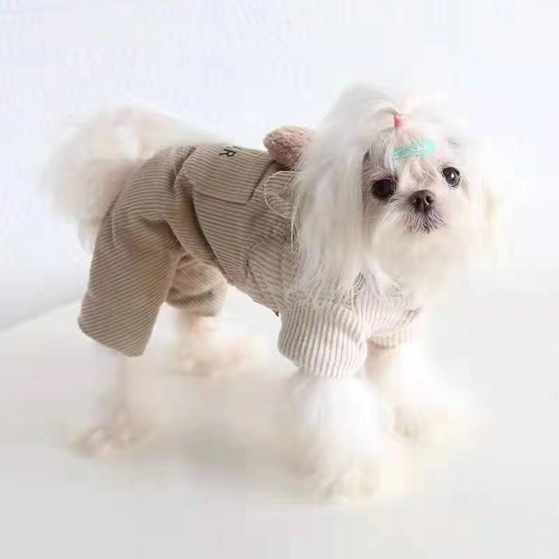 Chien-chien polaire Style épais Lait Coffee Bear Costume à quatre pattes