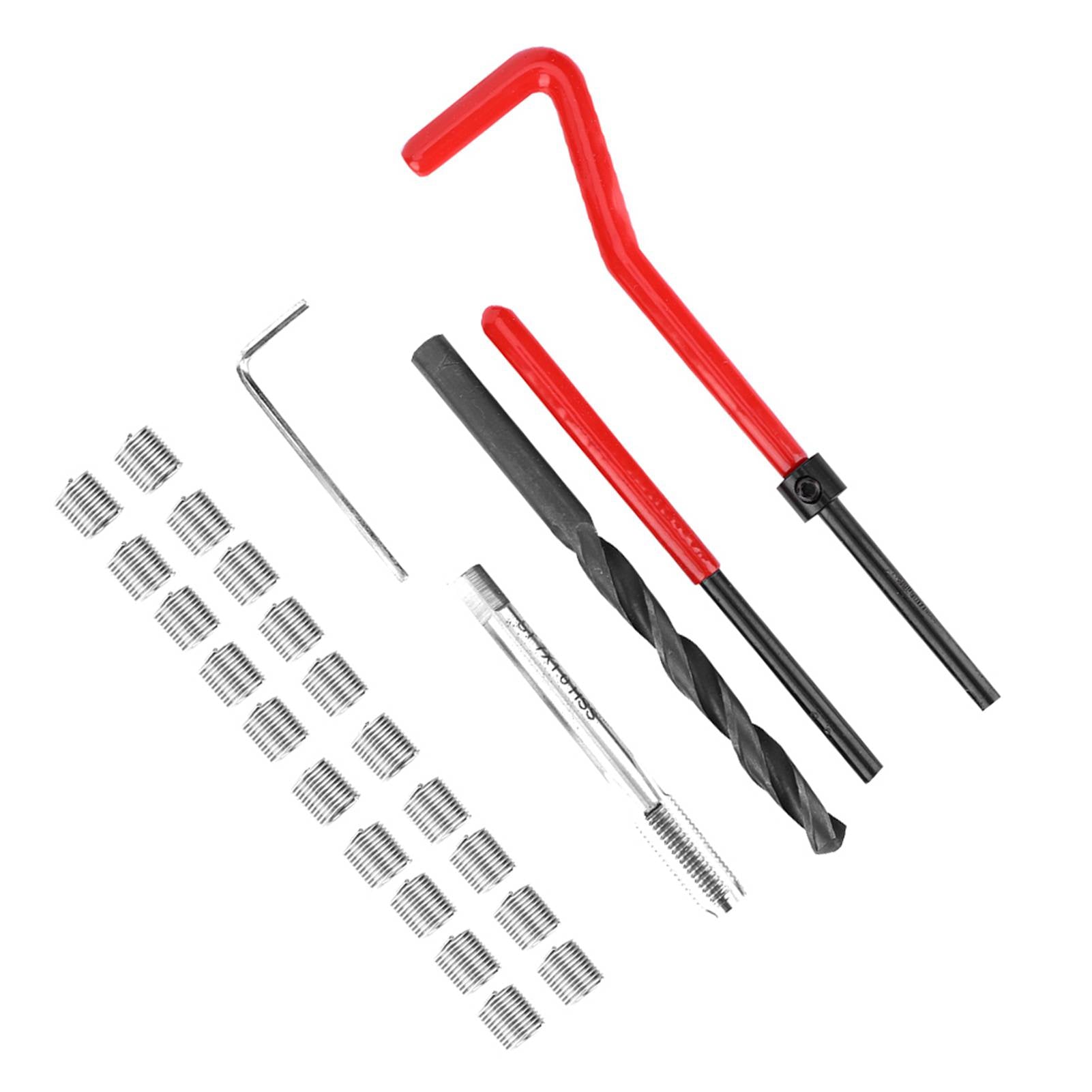 Kit de réparation de fils de filetage 25Pcs en acier inoxydable Twisted Drill Wrench Threaded Insert Tap Insertion
