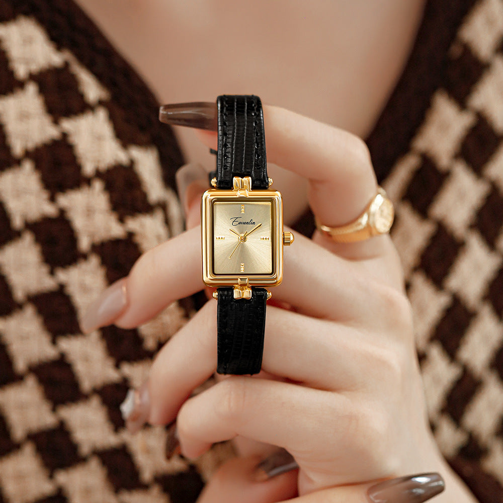 Rétro Femmes Special Interest Light Luxury Small Square Watch