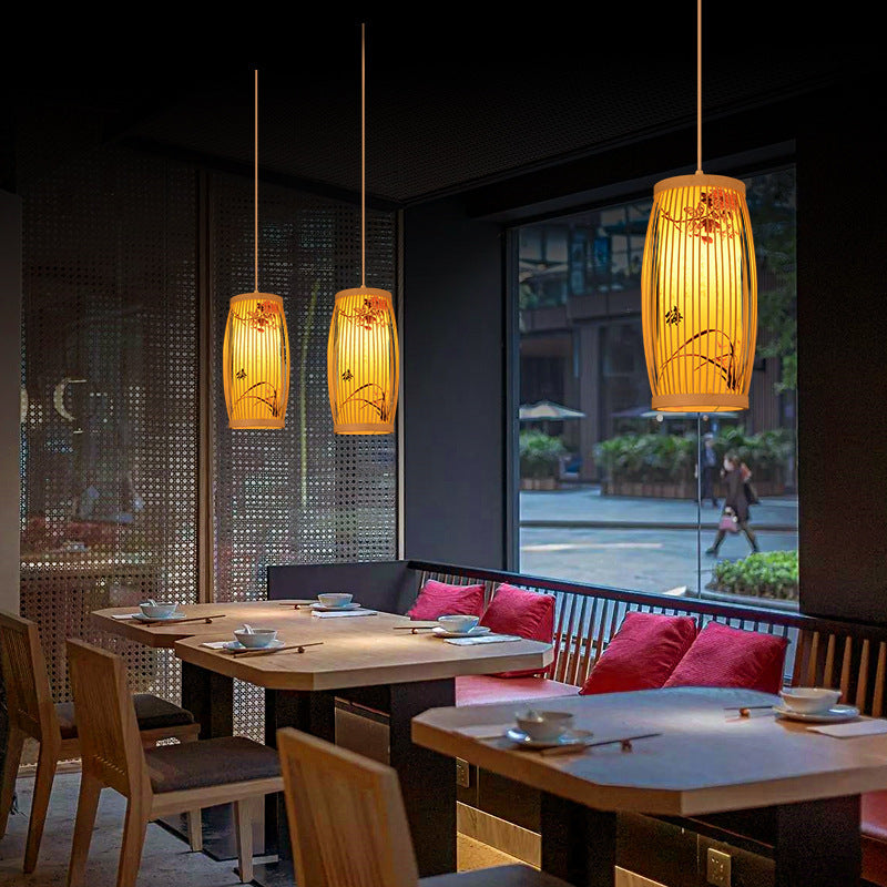 Lampes en bambou de style japonais pour hôtels et hôtels commerciaux