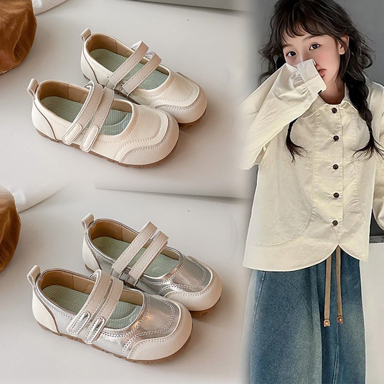 Chaussures en cuir pour filles avec Princesse Style Soft Sole Chaussures simples et chaussures pour enfants