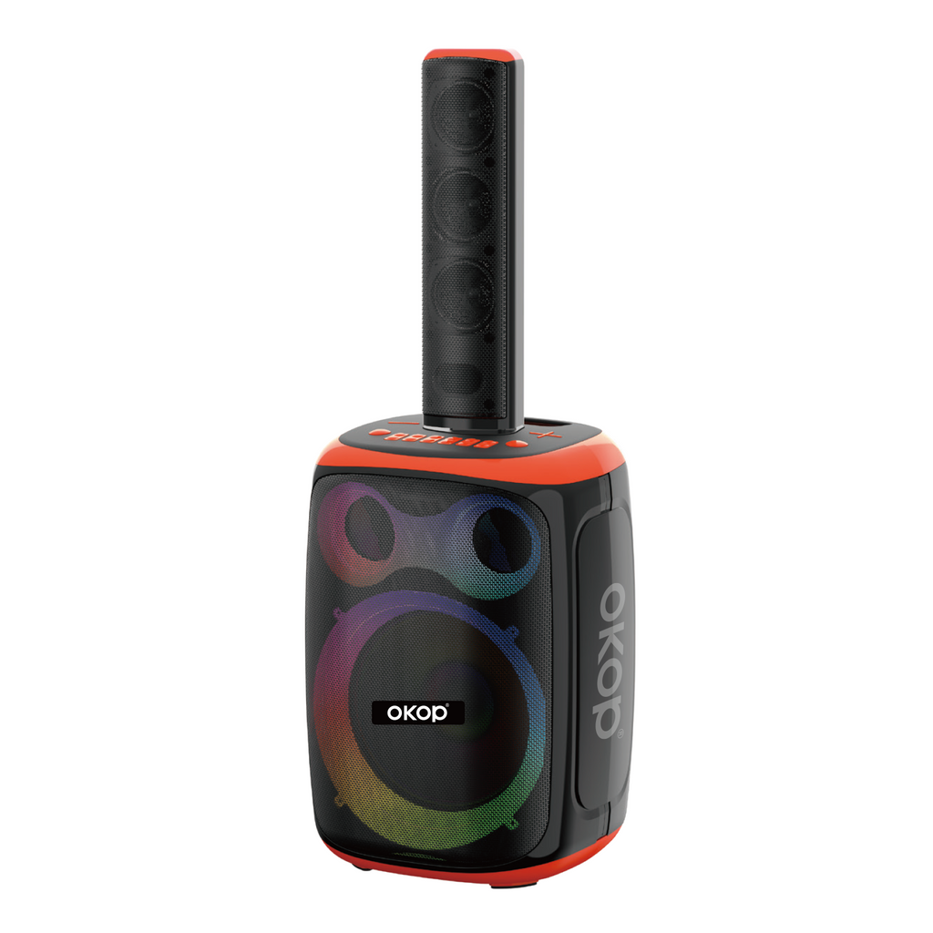 KP-8008 Haut-parleur Bluetooth sans fil 120W Haut-parleur double microphone haute puissance Karaoké Portable Outdoo