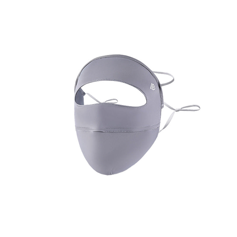 Masque de protection solaire plein visage Protection UV Mode extérieure Revêtement respirant en soie glacée