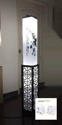Lampadaire moderne chinois en bois massif dimmable LED