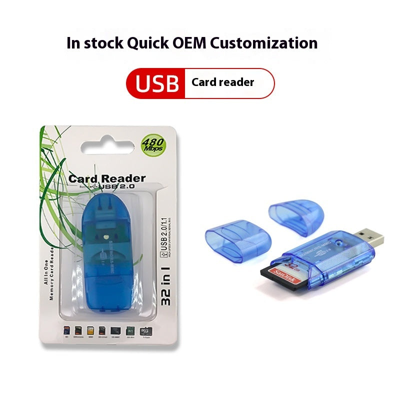 Lecteur de carte USB transparent LED créative