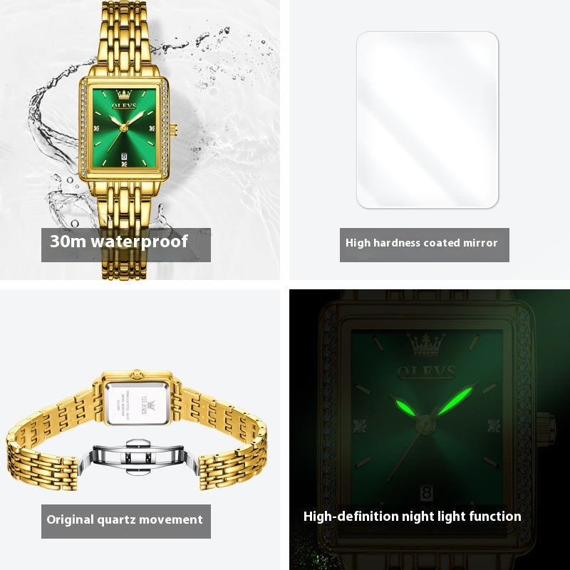 Montre Quartz de mode carrée simple pour femmes