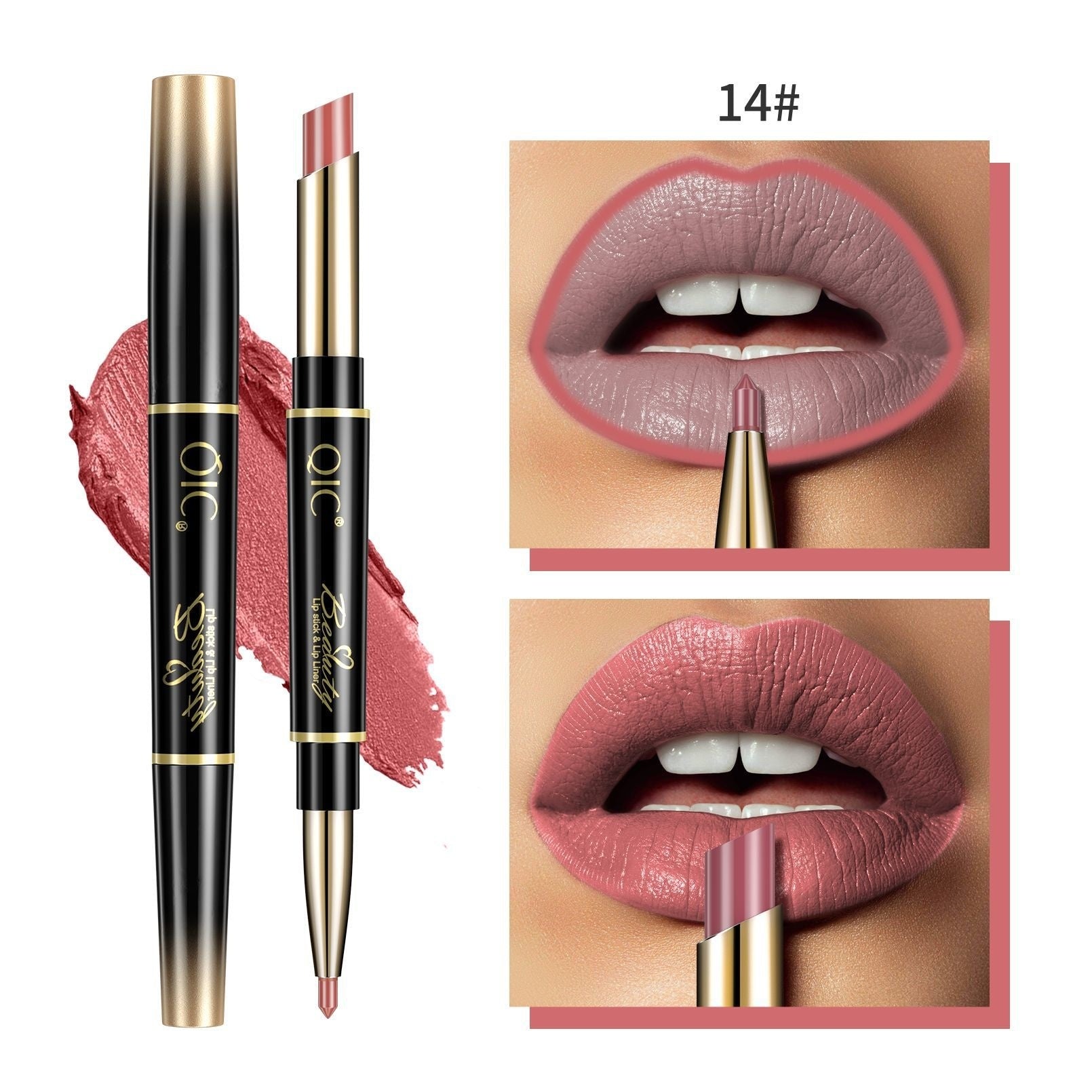 2-en-1 Stylo rouge à lèvres imperméable à l'eau