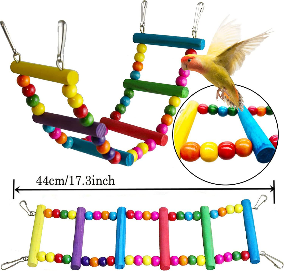 7PC Jouets pour perroquet Accessoires de cage d'oiseau