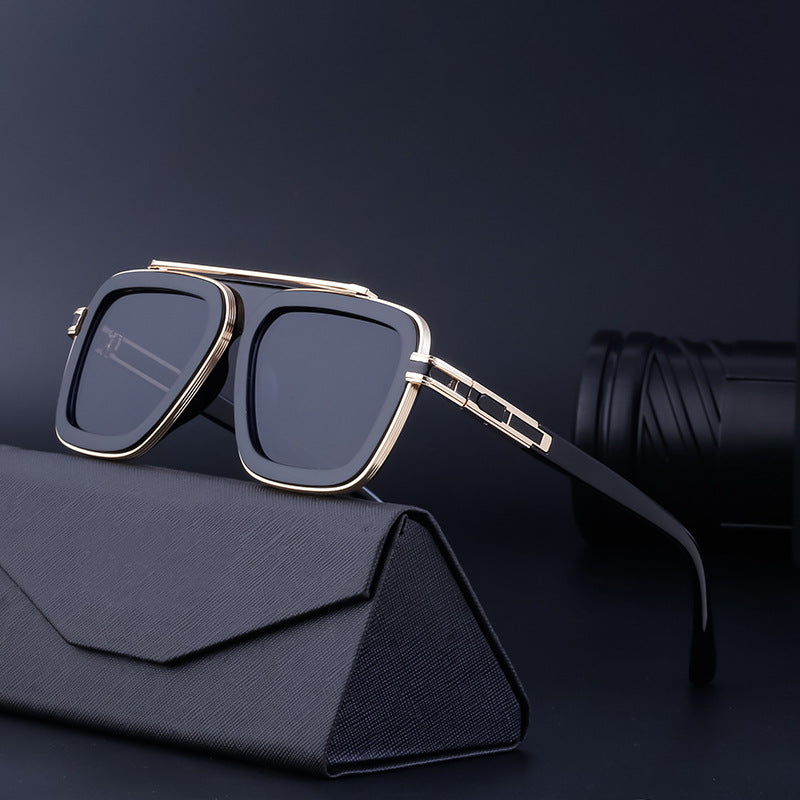 Lunettes de soleil retro carrées européennes et américaines pour hommes et femmes