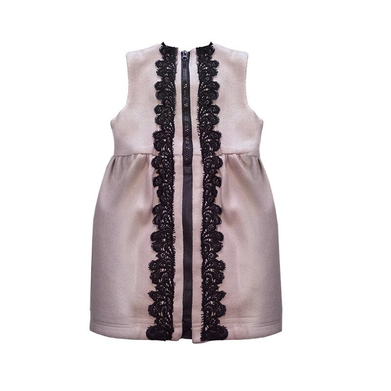 Filles Laine Vest Robe Bébé Poupée Mini Robe Enfants Vintage Printemps Outfit 2-9Y