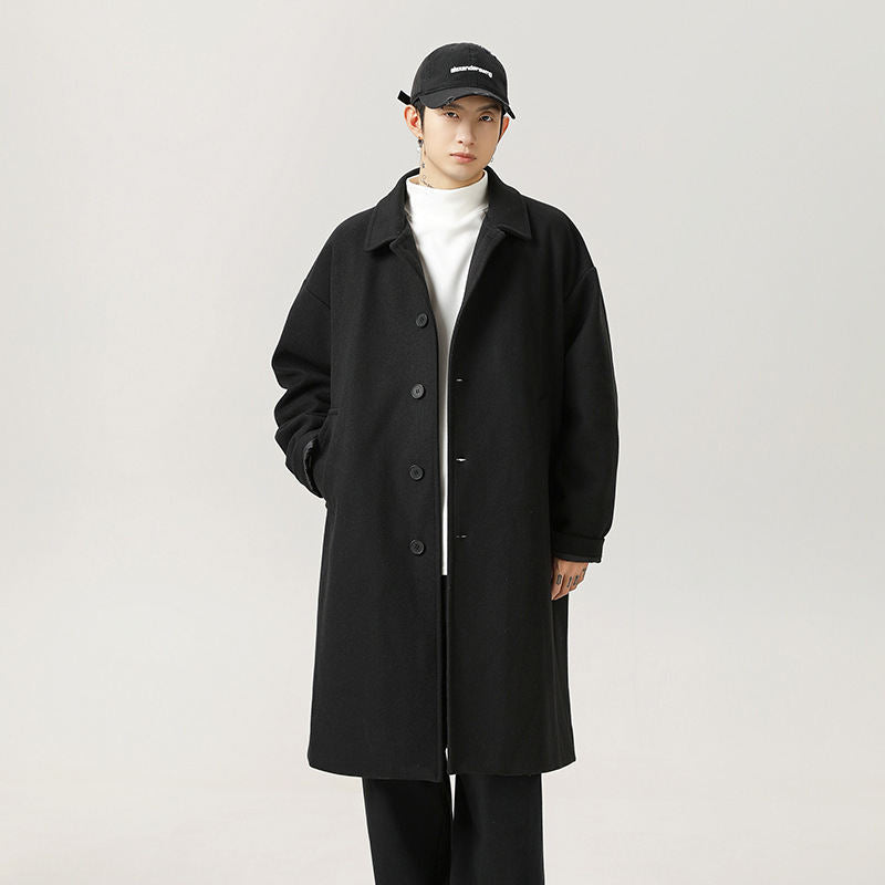 AutomneHiver Laine double-facé Manteau Hommes Style de longueur moyenne