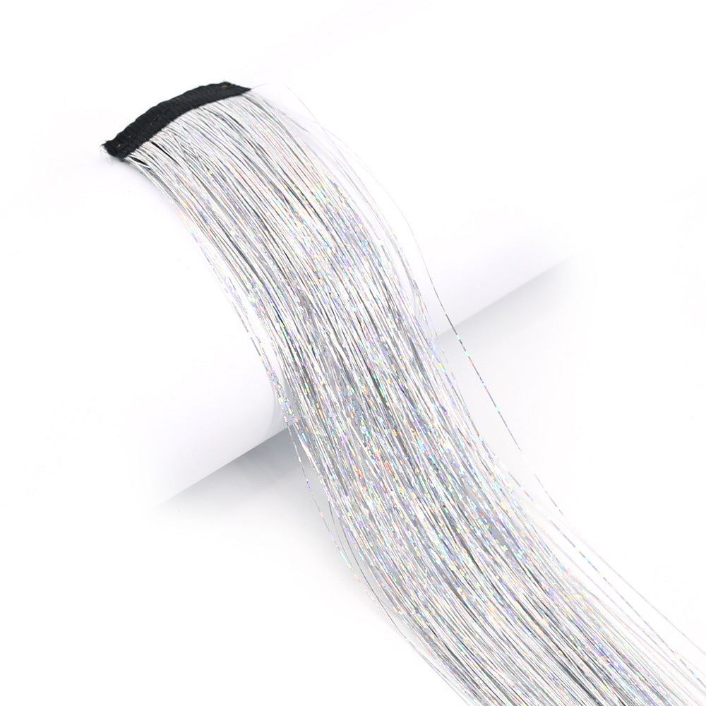 BB Clip-in Golden-Thread Perruque Shimmering Rainbow Extensions de cheveux