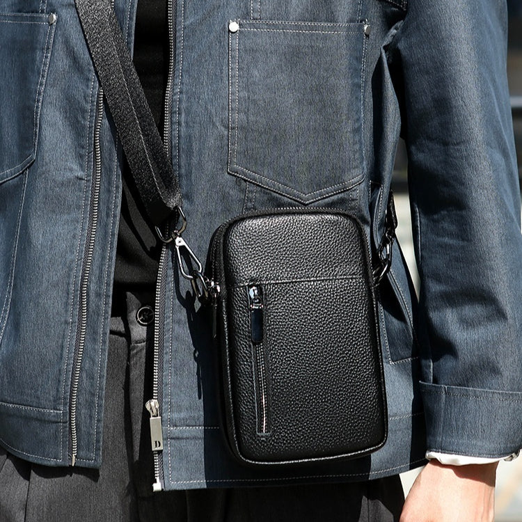 Sac croisé en cuir de première couche pour hommes