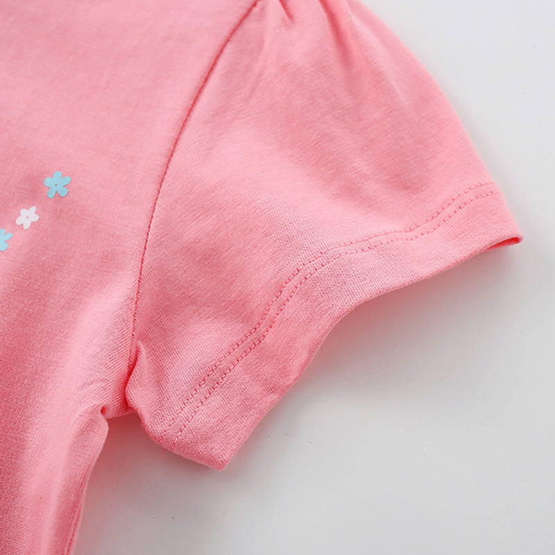 T-shirts à manches courtes pour filles de printemps d'été
