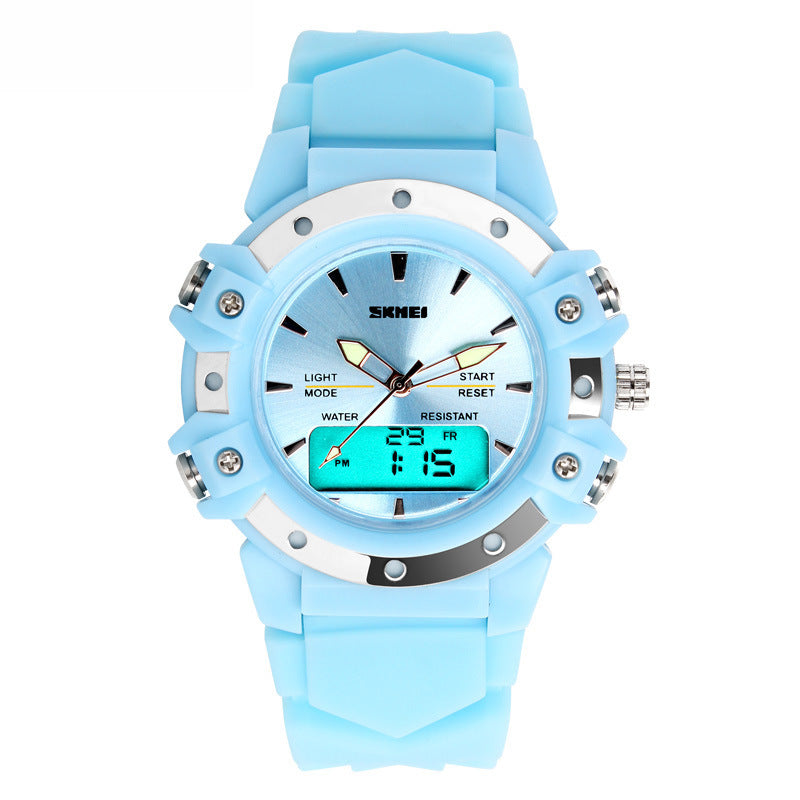Hipster Double Display Electronic Watch Multifonctionnel Student Watch