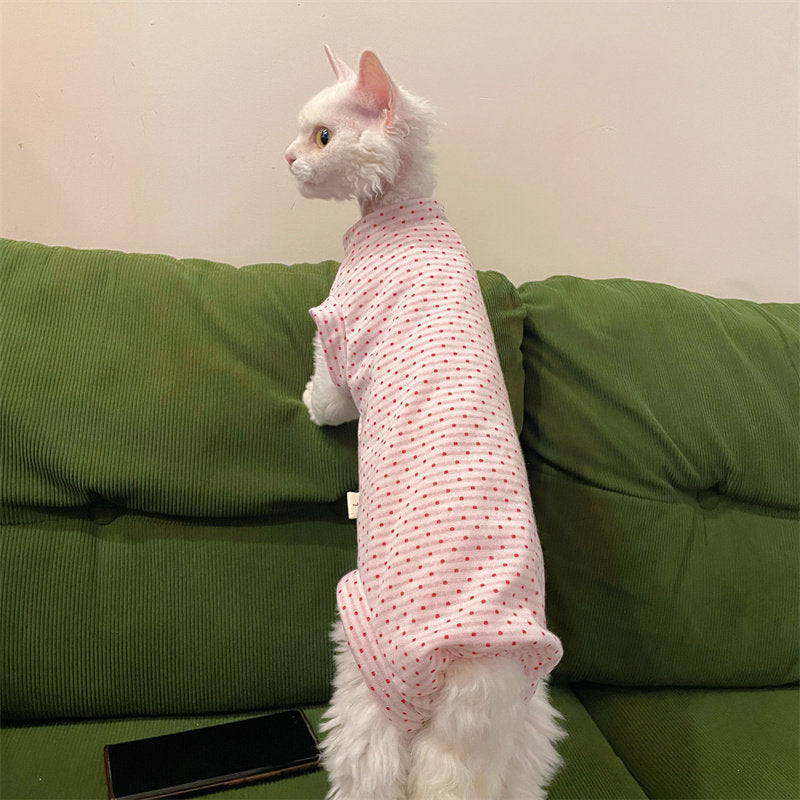Vêtements de chat sans cheveux Été Climatisation Outfit Soft Veste à quatre pattes