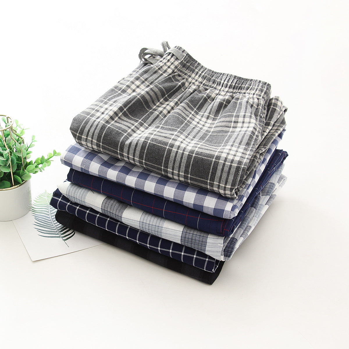 Coton Surdimensionner Loose Confortable Respirant Printemps Et Pajamas Men's Thin
