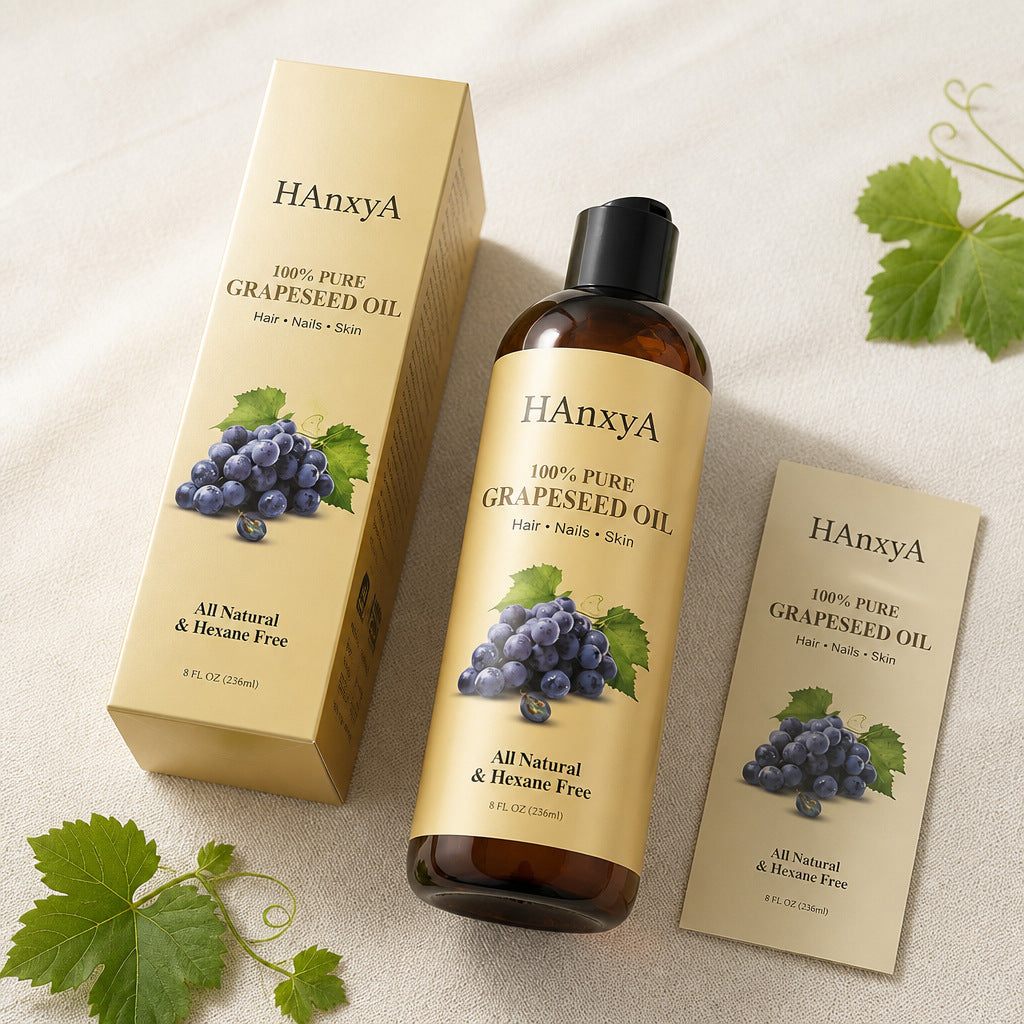 Huile essentielle de soins capillaires de massage des graines de raisin