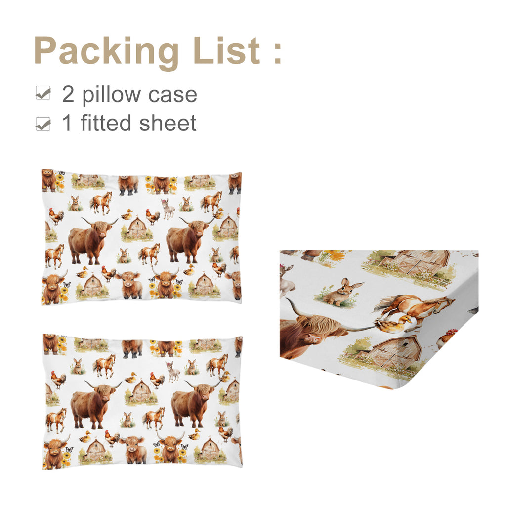3pcs Little Cow and Duck Pet Thème enfants de style amusant Minimalist Comfort Series Shee