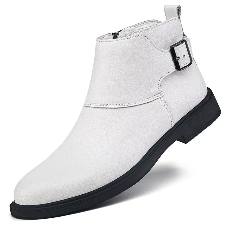 Bottes de cheville zippée en cuir de style britannique haut de gamme