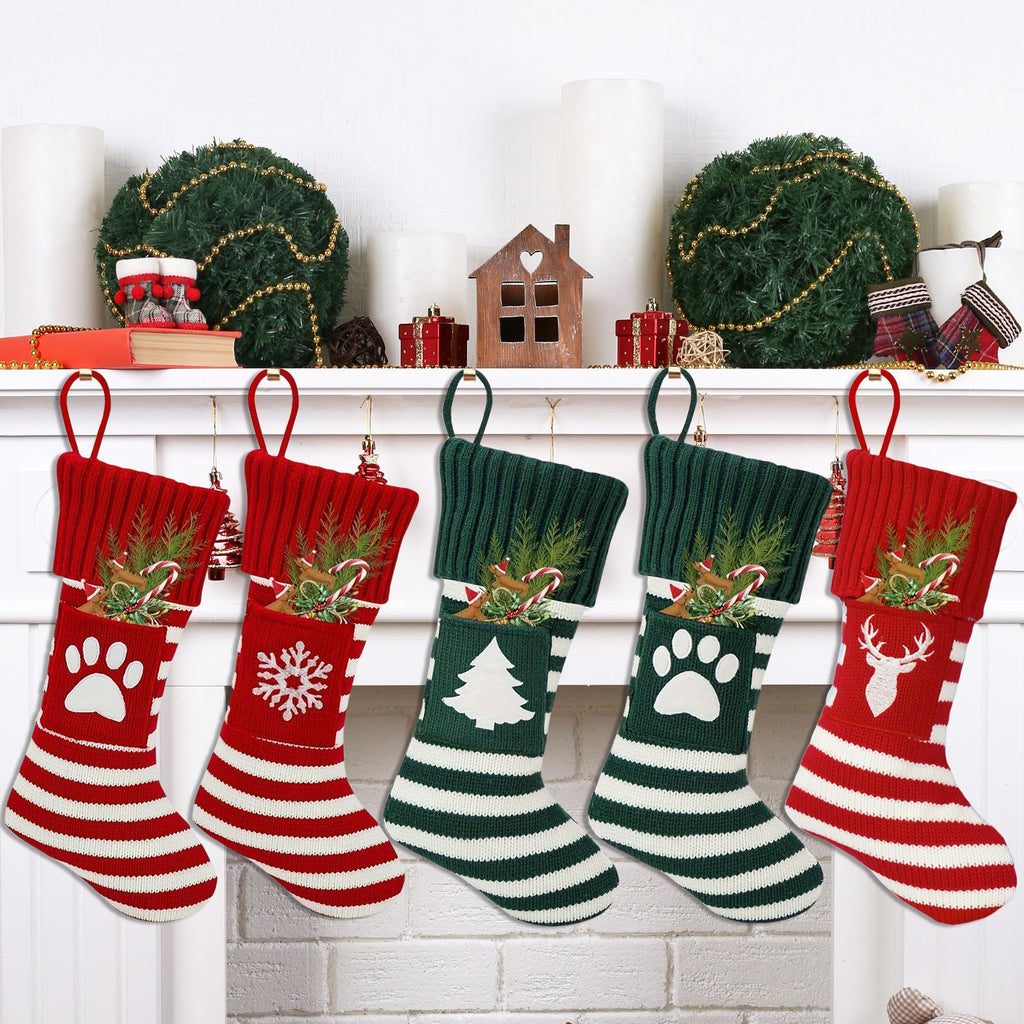 Sac Cadeau Chaussettes Chat et Chien de Noël