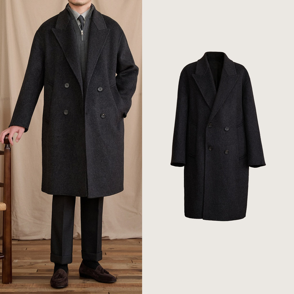 Manteau de longueur moyenne en laine en vrac