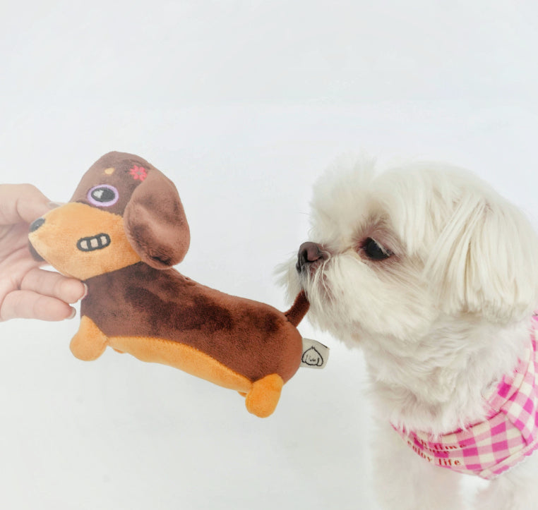 Petits et moyens chiens Jouets Saucisse Vocalisation anti-acouphène