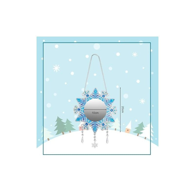 Diamond Painting Mirror Craft Set — Set de bricolage décoratif avec design de flocons de neige et El décoratif