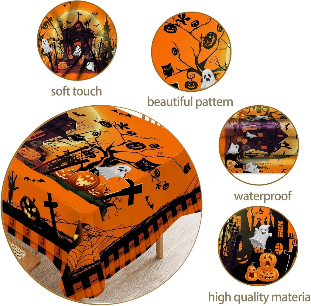 Hexagram Halloween nappe Rectangle citrouille nappe 60 x 84 pouces Château Ghost Ta