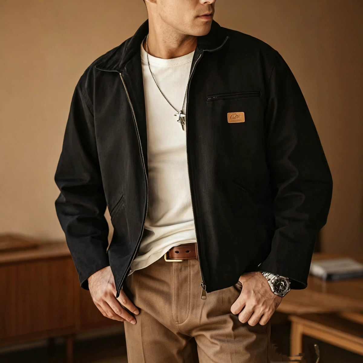 Veste de travail décontractée pour homme de style rétro