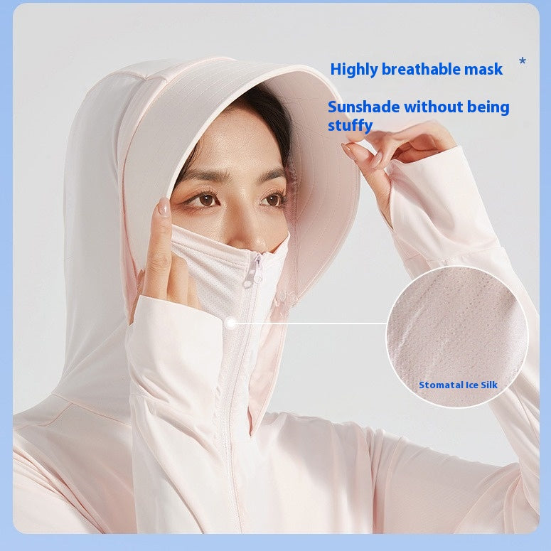 Ice Silk Big Brim Détachable Face Cover Ultraviolet résistant au soleil