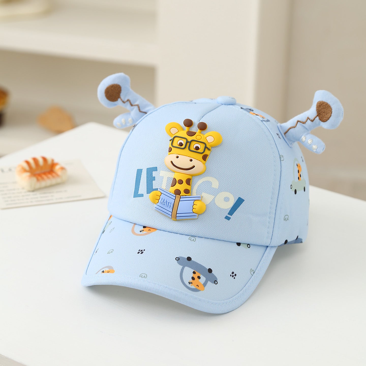 Cartoon en trois dimensions pour enfants Giraffe Imprimé Cute Antlers réglables mode B
