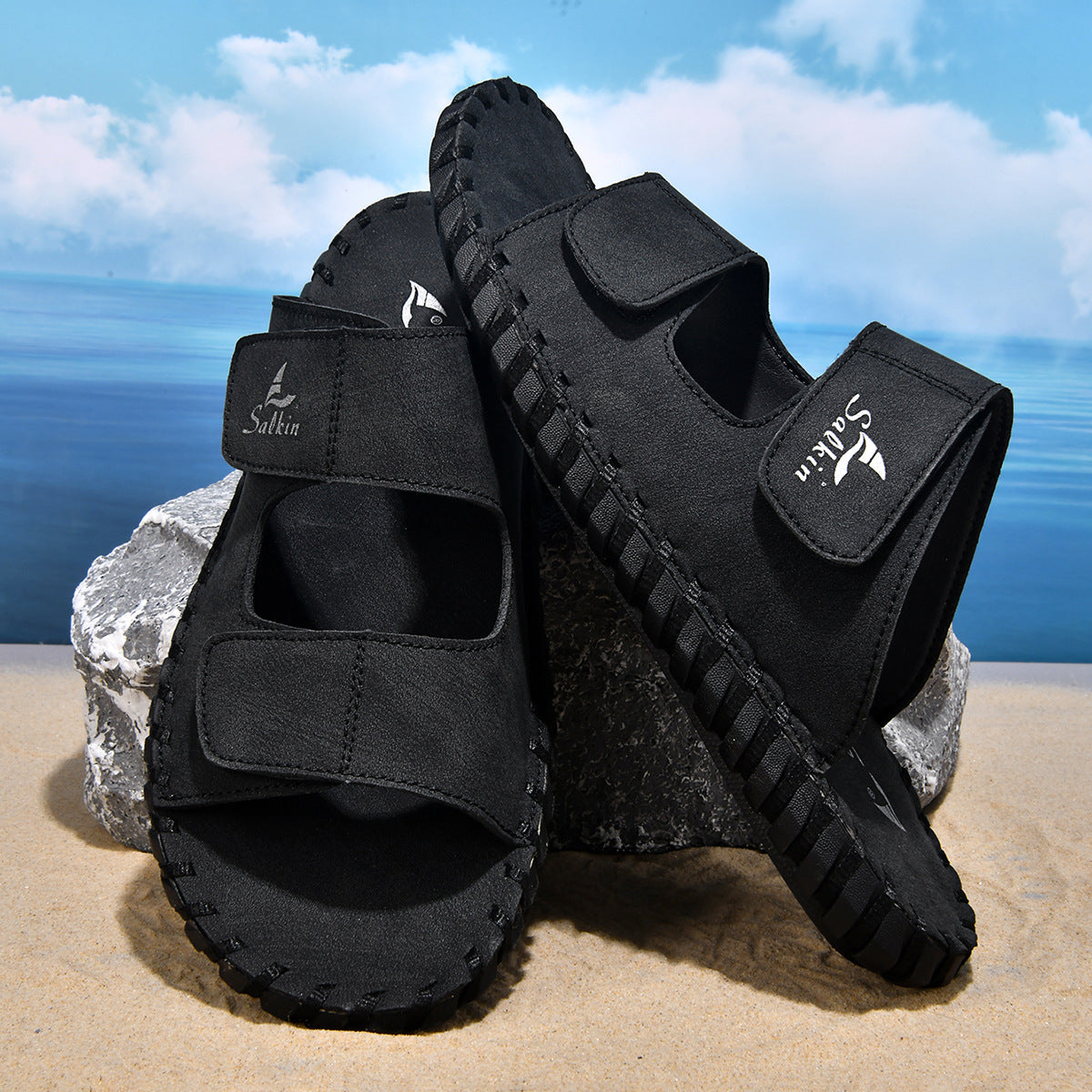 Pantoufles en cuir pour hommes