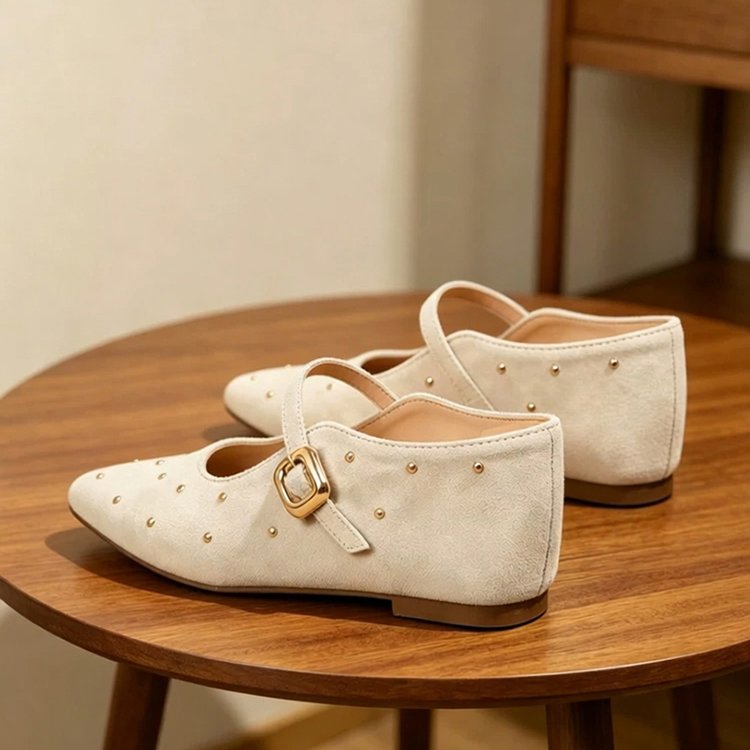 Retro Baotou demi-chaussures Léger Soft Bottom Petit style parfumé One Line Buckle Sl